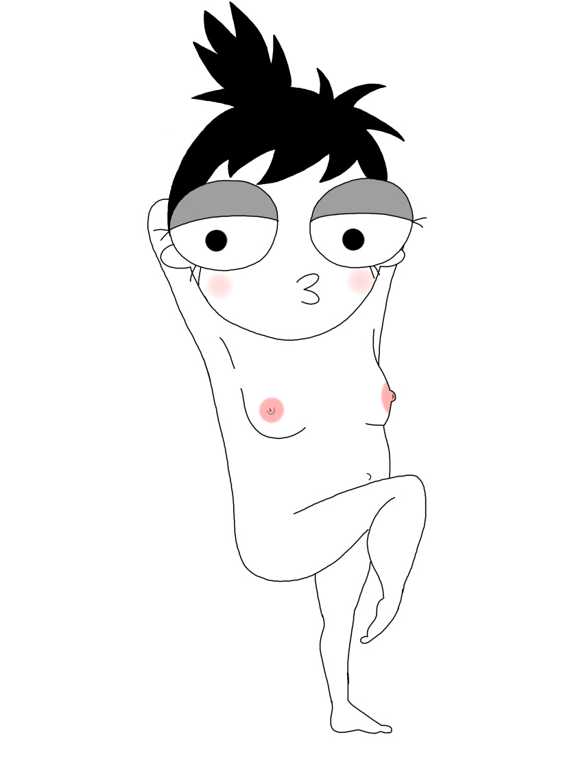 2016 belly black_hair breasts female female_only first_porn_of_franchise makeup navel nipples pokemao sarah's_scribbles sarah_andersen solo webcomic