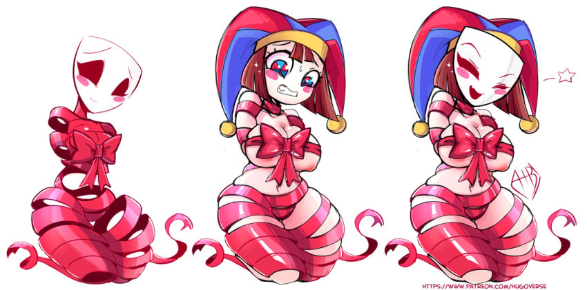2d 2girls bondage gangle_(the_amazing_digital_circus) pomni_(the_amazing_digital_circus) tagme the_amazing_digital_circus yuri