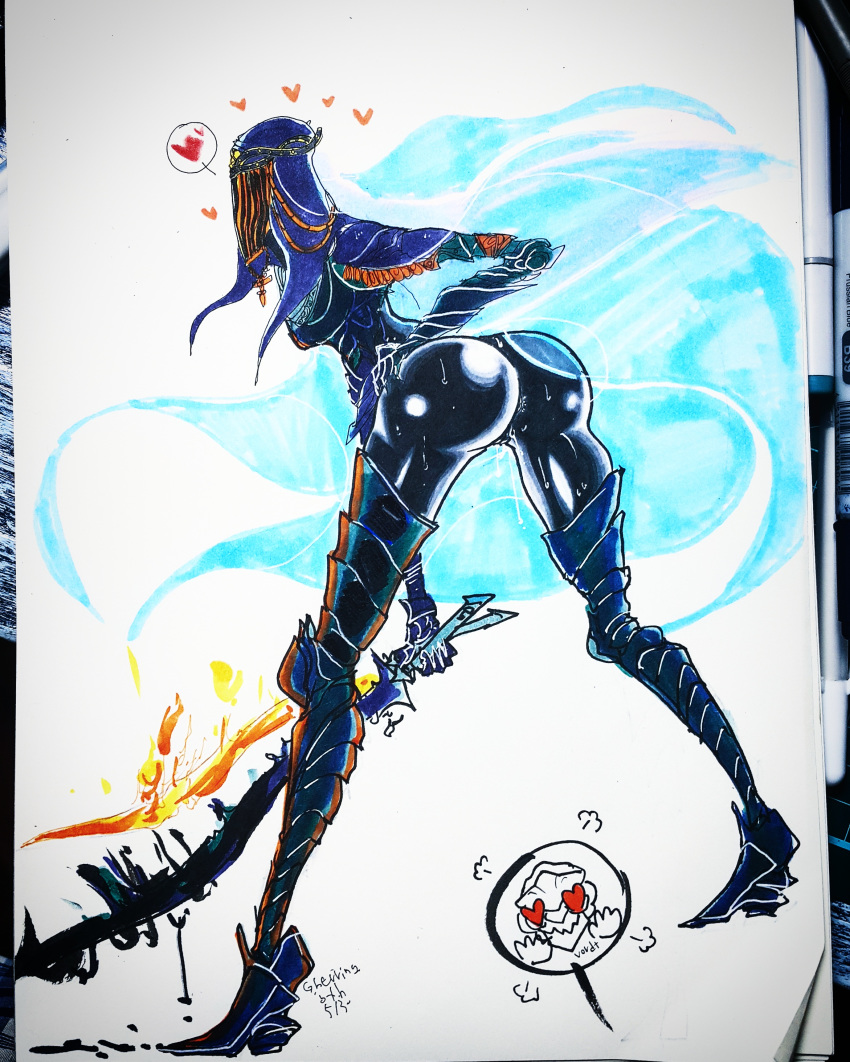 ass black_skin blade dancer_of_the_boreal_valley dark_souls dark_souls_3 female gynoidherring knight photo_(medium) rubber video_games