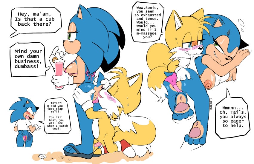 1boy 1boy1girl 1girls age_difference anthro anthro_female anthro_male anthro_on_anthro anthro_only anus ass balls beach bikini breasts breasts_out crossgender cub dialogue english english_text erection eyelashes female fox fox_boy fur furry furry_female furry_male furry_only groping_ass hedgehog hedgehog_girl kneeling kneeling_male larger_female male male/female male_cub male_rimming_female miles_prower miles_tails_prower mobian_(species) muttgirl nipples older_female older_female_and_younger_male pawpads penis pussy rimming rimming_female rule_63 sandals sex size_difference smaller_male smommo sonic_(series) sonic_the_hedgehog sonic_the_hedgehog_(series) spank_marks spanked spanked_butt speech_bubble standing standing_sex straight tails tails_the_fox text tongue_out topless_female url young young_anthro young_male younger_male