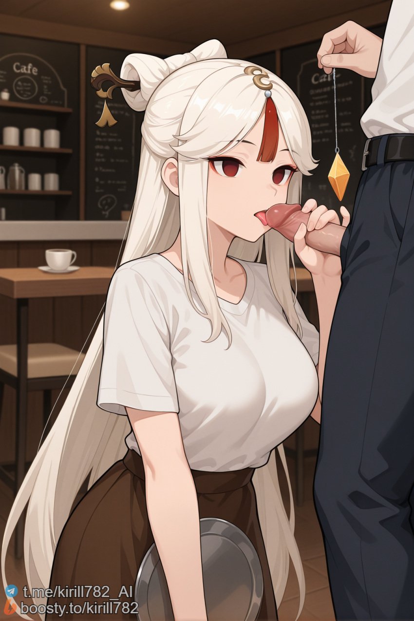1girls ai_generated boosty_username breasts clothed crystal empty_eyes female genshin_impact hair_ornament hypnosis kirill782 licking_penis long_hair male ningguang_(genshin_impact) nipples red_eyes stable_diffusion telegram_username watermark white_hair
