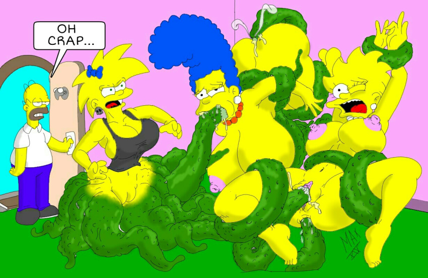 20th_century_studios accurate_art_style alternate_breast_size ass big_ass big_breasts breasts cum cum_in_ass cum_in_pussy cum_inside homer_simpson huge_breasts incest large_breasts lisa_simpson maggie_simpson marge_simpson maxtlat pussy tentacle text the_simpsons vaginal_penetration yellow_body yellow_skin