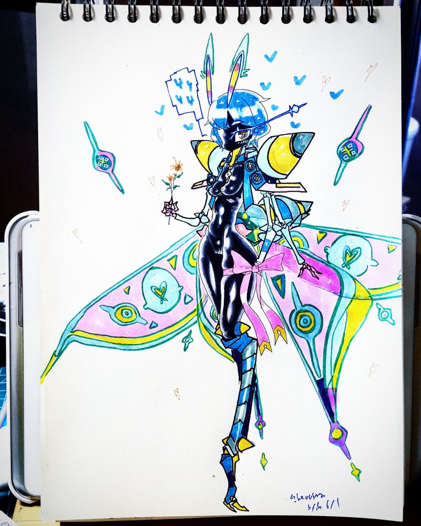 android animal_humanoid arthropod gynoidherring humanoid insect_humanoid insects machine moonlight moth photo_(medium) robot rubber slim