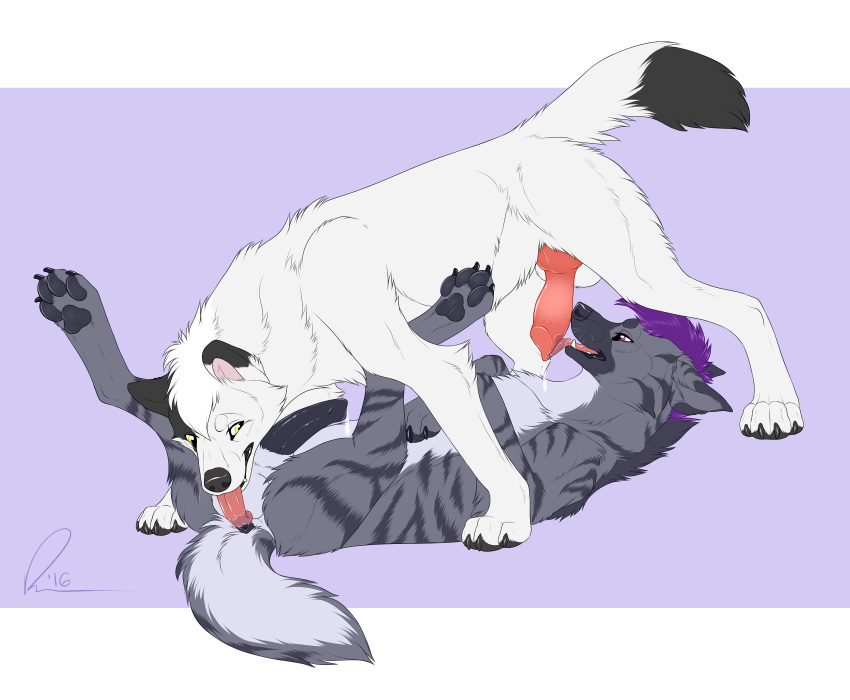 anal anatomically_correct anus canine claws erection feral hyena knot kyaru licking male mammal oral paws penis rimming santanni sex striped_hyena tongue tongue_out wolf yaoi