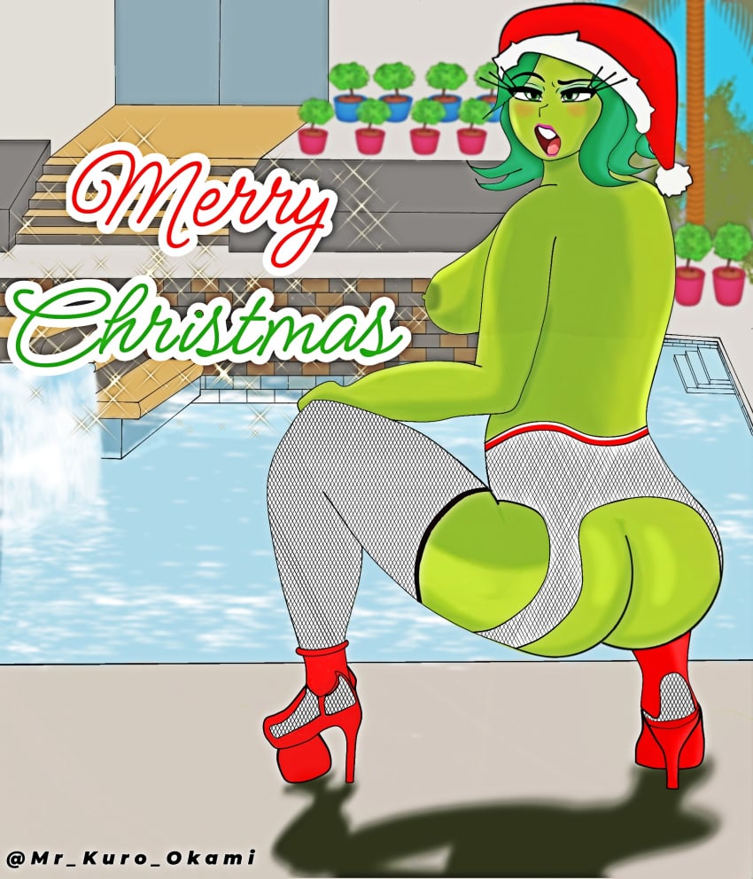 breasts christmas disgust_(inside_out) inside_out inside_out_2 mr_kurookami pool