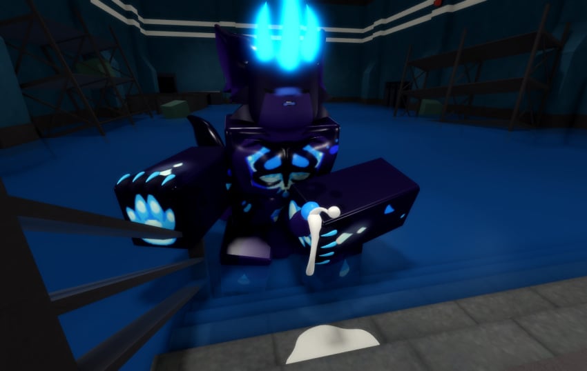 3d anthro balls cock cum cum_leaking cumshot furry in_heat kaiju_paradise male masturbation orgasm orgasm_face ravenuwu roblox roblox_game robloxian self_upload shark tagme wisp_(kaiju_paradise)