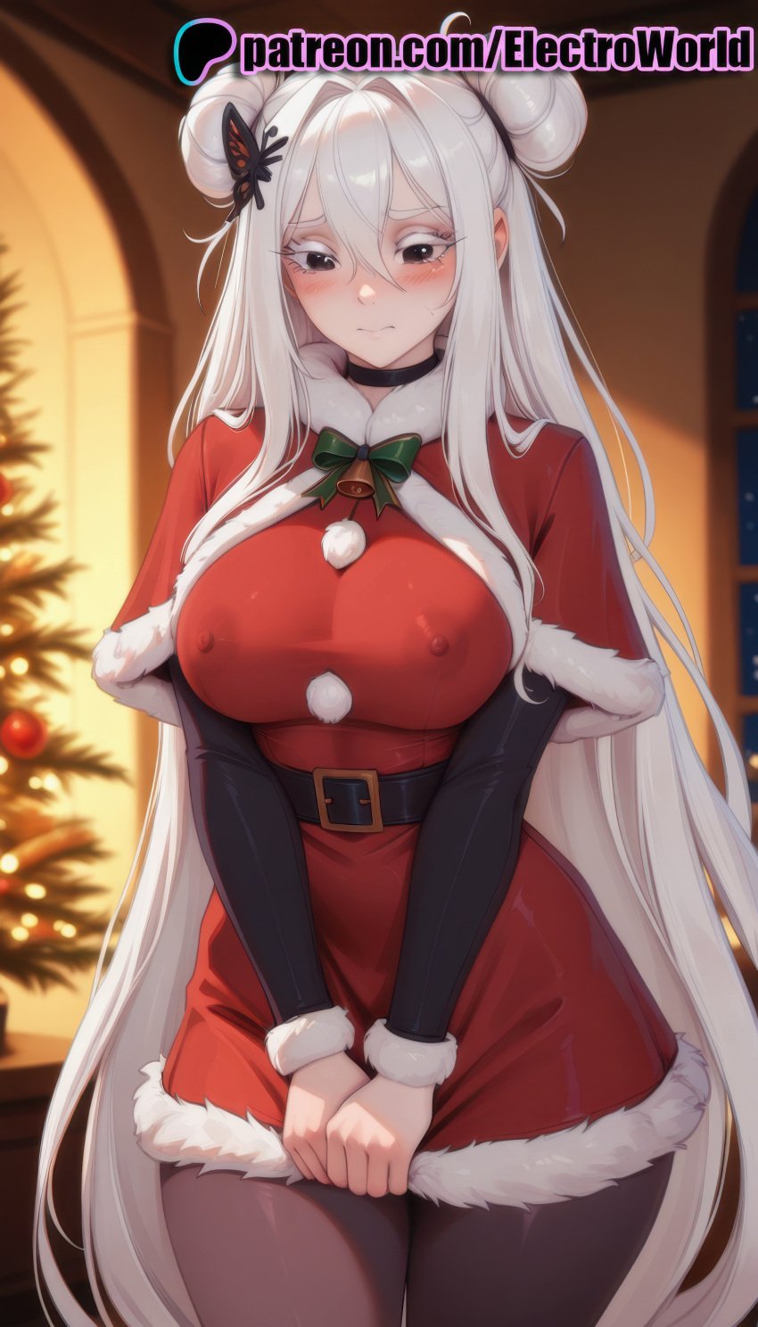 1girls 2025 ai ai_assisted ai_generated alternate_costume anime anime_girl anime_style antlers artist_name bell blurry_background blush box breast breasts bust capelet chest christmas christmas_lights christmas_ornaments christmas_tree double_bun dress_tug echidna_(re:zero) electroworld fake_antlers fake_facial_hair fake_mustache female fireplace fur-trimmed_capelet fur-trimmed_dress fur-trimmed_gloves fur-trimmed_headwear fur-trimmed_jacket fur-trimmed_shorts fur-trimmed_skirt fur-trimmed_sleeves fur_trim gift gift_bag gift_box hair_bell hat hi_res high_quality high_resolution highres holding_sack holly indoors long_hair looking_at_viewer merry_christmas ornament patreon patreon_username pom_pom_(clothes) re:zero_kara_hajimeru_isekai_seikatsu red_capelet red_dress red_headwear reindeer reindeer_antlers reindeer_costume sack santa_bikini santa_boots santa_costume santa_dress santa_gloves santa_hat solo stable_diffusion very_long_hair watermark