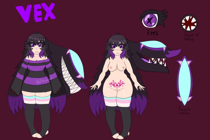 1girls female fertility_symbol futakuchi-onna mawile oc original_character pokemon pubic_tattoo reference_image reference_sheet tagme thick_thighs