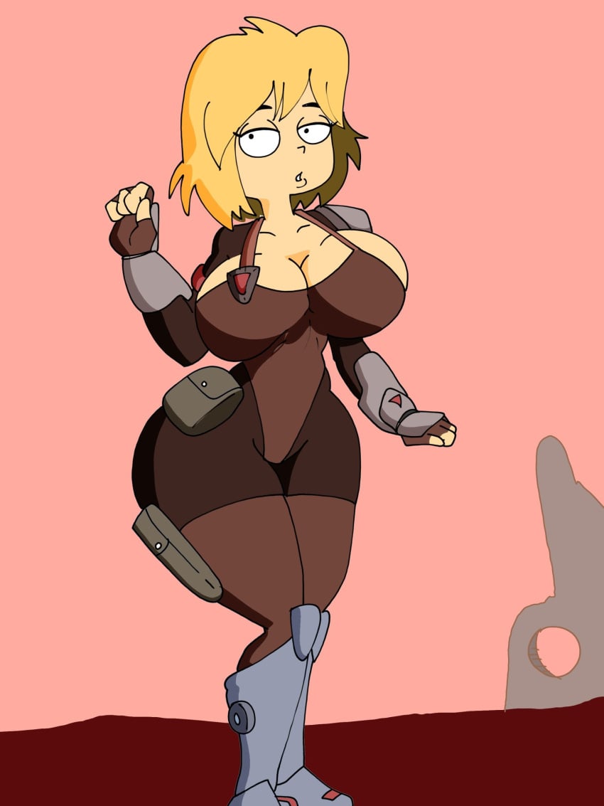 big_breasts blonde_hair final_space maxtlat milf sheryl_goodspeed solo solo_female tagme thick_thighs