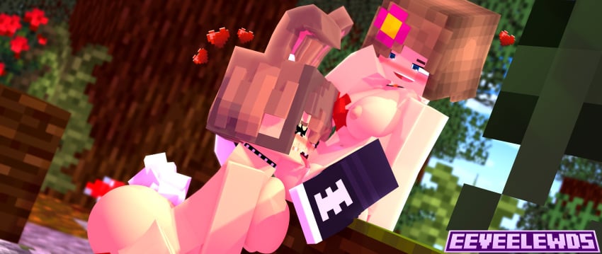 2girls eeveelewds jenny_belle_(slipperyt) minecraft tagme