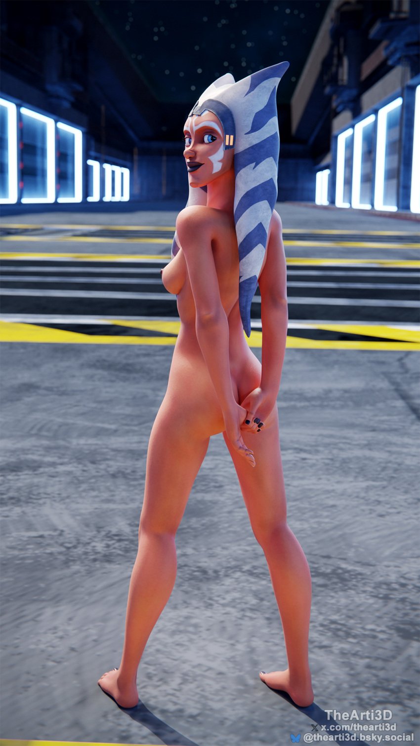 1girls 3d ahsoka_tano blue_eyes clone_wars female female_only nude orange_skin solo standing star_wars the_clone_wars:_season_seven thearti3d togruta