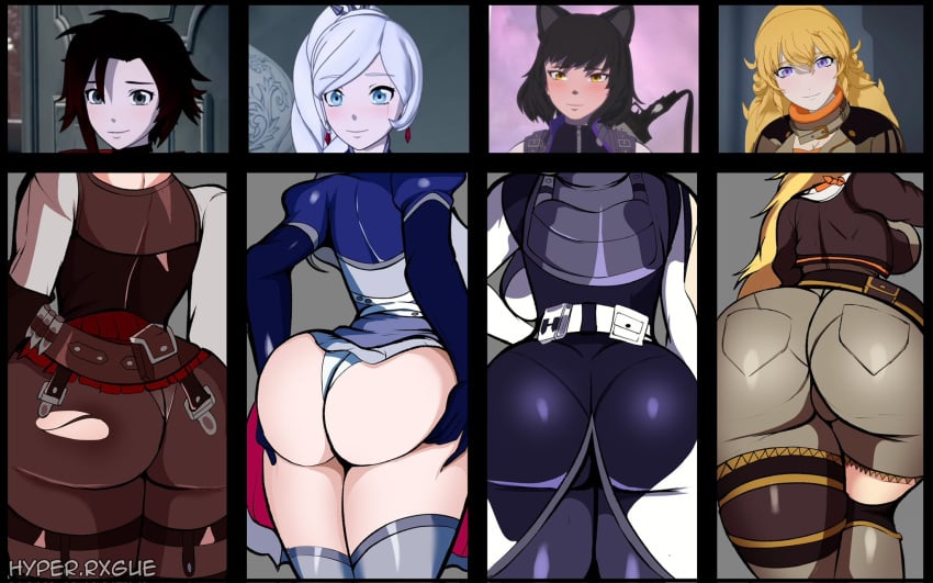 4girls ass_focus female female_only hyperrxgue rwby