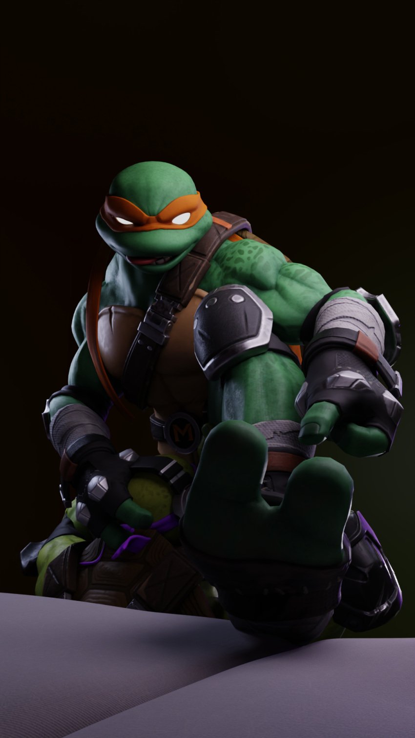 blowjob deepthroat donatello donatello_(tmnt) duo foot_fetish foot_focus fortnite gay male michelangelo michelangelo_(tmnt) pointing pointing_at_foot smirk sticksowo teenage_mutant_ninja_turtles teenage_mutant_ninja_turtles_(fortnite) turtle