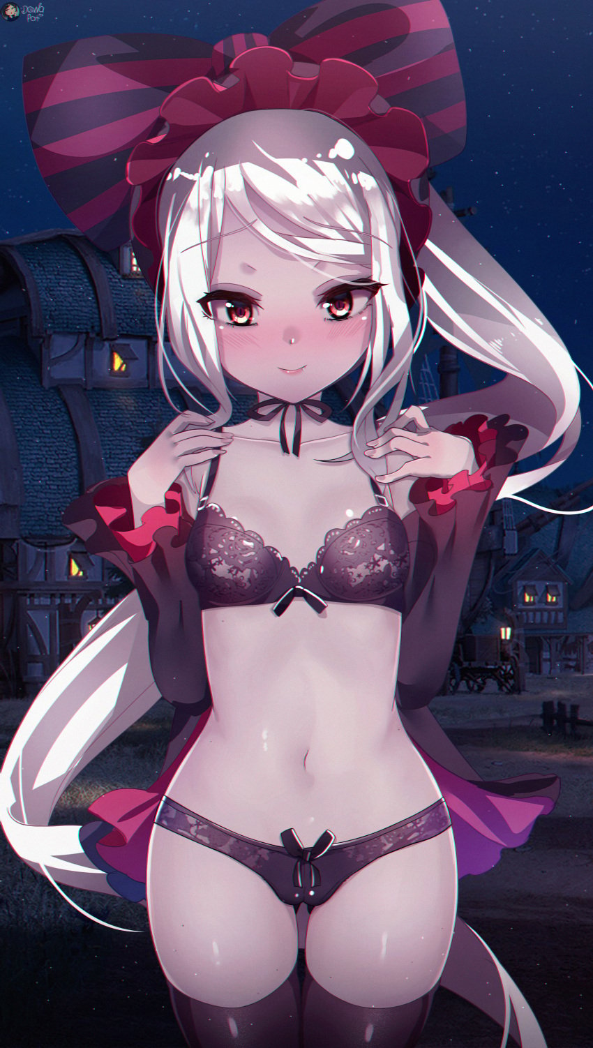 1girls blush blush blushing_at_viewer breasts dawa_pat female female_focus hi_res highres long_hair looking_at_viewer medium_breasts overlord_(maruyama) pale-skinned_female pale_skin shalltear_bloodfallen slim_waist solo_focus