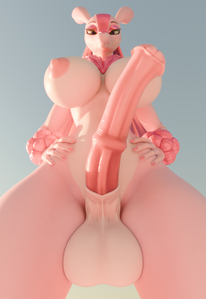 3d_(artwork) absurd_res animal_genitalia animal_penis anthro big_penis blender_cycles breasts digital_media_(artwork) equine_genitalia equine_penis erection futanari genitals gynomorph haolde hi_res huge_cock intersex looking_at_viewer lovander mismatched_animal_penis mismatched_genitalia mismatched_penis nipples pal_(species) palworld penis pocketpair smile smiling_at_viewer solo