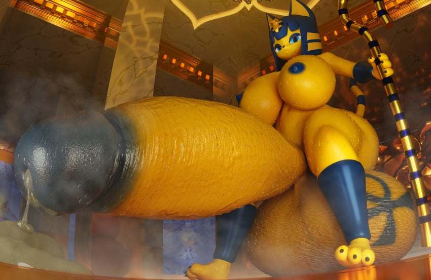 1futa 3d animal_crossing ankha anthro anthro_only blue_eyes blue_eyeshadow blue_hair cat_ears cat_tail catgirl dripping_cum furry furry_only futa_only futanari huge_ass huge_balls huge_breasts huge_cock hyper hyper_balls hyper_penis musk nintendo sweaty sweaty_balls sweaty_breasts tagme thick_thighs trippah_reloaded yellow_fur