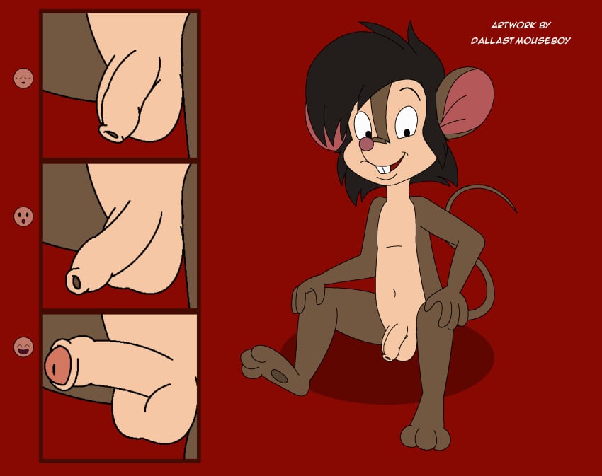 absurd_res an_american_tail anthro balls don_bluth erection flaccid foreskin fur genitals half-erect hi_res male mammal mouse mouseboy_(artist) murid murine nude partially_retracted_foreskin penis rodent sitting smile solo tony_toponi