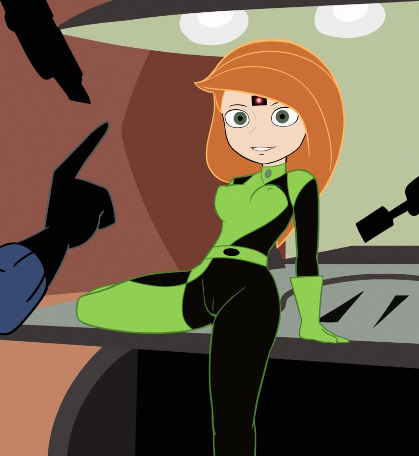 1girls cameltoe disney disney_channel dr._drakken female ginger green_eyes happy_trance hard_nipples kim_possible kimberly_ann_possible light-skinned_female microchip mind_control orange_hair posing solo_focus tunberuku white_female