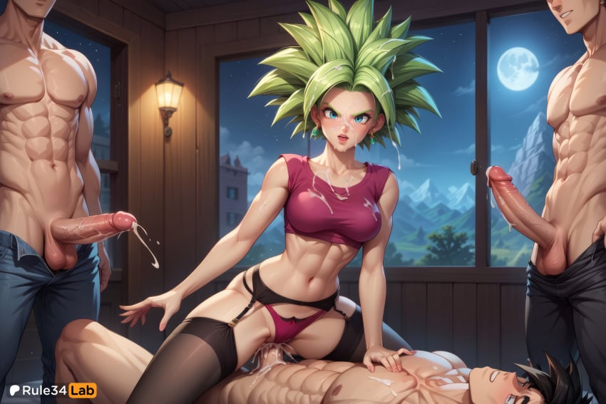 1girls 2boys 3boys abs ai_generated artist_name black_hair blue_eyes blush breasts clothing_aside collarbone cowgirl_position cowgirl_position crop_top cum cum_in_pussy cum_on_body cum_on_breasts cum_on_clothes dragon_ball dragon_ball_super dragon_ball_z earrings ejaculation erection facial full_moon futa_with_male gangbang garter_belt green_hair group_sex hi_res indoors jewelry kefla large_breasts medium_breasts midriff mmf_threesome moon multiple_boys muscular navel night nipples open_mouth panties pants patreon_logo patreon_username penis potara_earrings pussy rule34lab sex sky spiked_hair straddling straight super_saiyan testicles thighhighs threesome torn_clothes uncensored underwear vaginal_penetration walk-in window