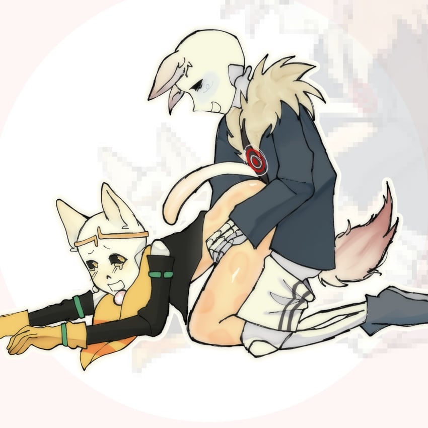 crying_with_eyes_open dream_sans dream_sans_(fan_character) ectobody furry_tail killer_sans killer_sans_(fan_character) sex_from_behind undertale undertale_au underverse