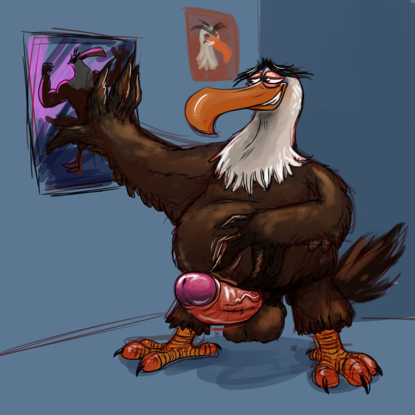 amethystlongcat angry_birds avian balls beak belly big_balls big_belly big_penis bird columbia_pictures eagle erection feathers hyper hyper_penis male male_only mighty_eagle overweight penis rovio rovio_entertainment sega solo sony the_angry_birds_movie video_games