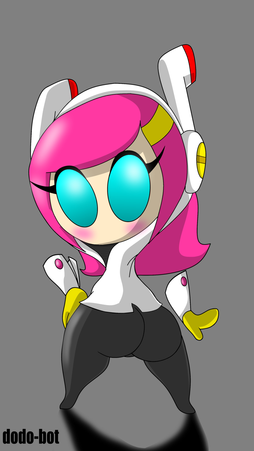 1girls alien alien_girl ass ass_focus dat_ass dodo-bot female female_only kirby:_planet_robobot kirby_(series) kirby_planet_robobot looking_at_viewer looking_back mouthless mouthless_female pink_hair solo susanna_patrya_haltmann susie_(kirby)