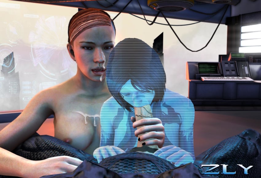 1boy 2girls 343_industries 3d artificial_intelligence assisted_fellatio black_nails blue_hair blue_skin bodily_fluids breasts clothed clothed_male clothing completely_nude cortana cortana_v2 cum cum_on_body cum_on_breasts cum_on_face cumshot day facial fellatio female female_focus female_spartan_(halo) front_view fully_clothed hair halo_(series) halo_4 hand_on_leg handjob holding indoors lips looking_at_another looking_at_viewer male male/female male_pov master_chief medium_breasts multiple_girls nail_polish nude nude_female oral parted_lips penis penis_grab penis_out pov sarah_palmer science_fiction see-through short_hair source_filmmaker spartan_(halo) spartan_iv_(halo) spread_legs straight teeth threesome translucent_body trio veiny_penis window zly