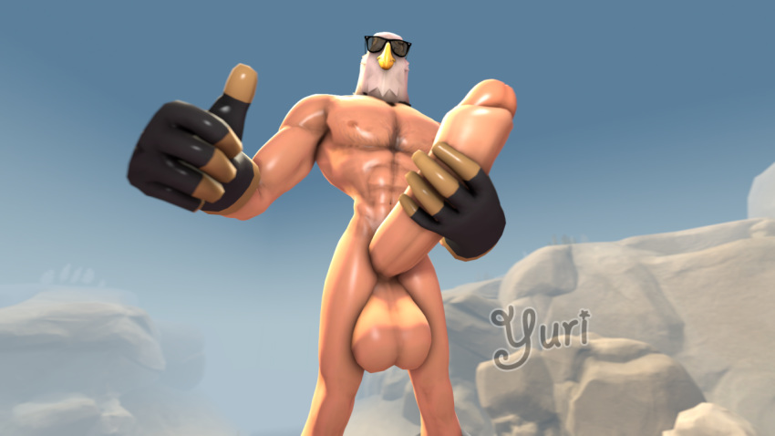 2016 3d ass body_hair detailed_background eagle_mask erection gay gloves holding_penis huge_balls huge_cock male muscle muscles penis presenting_penis pyro rocks source_filmmaker team_fortress team_fortress_2 thumbs_up tinted_eyewear yuri_mitsu_(artist)