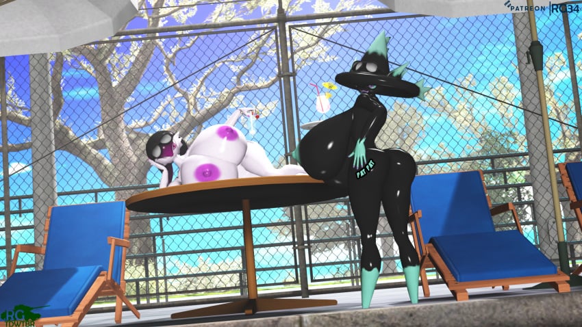 3d breasts_bigger_than_head fan_character female gardevoir generation_3_pokemon generation_4_pokemon ghost huge_breasts humanoid hyper hyper_breasts mismagius nintendo not_furry pokemon pokemon_(species) poolside rgtdwtbr self_upload source_filmmaker