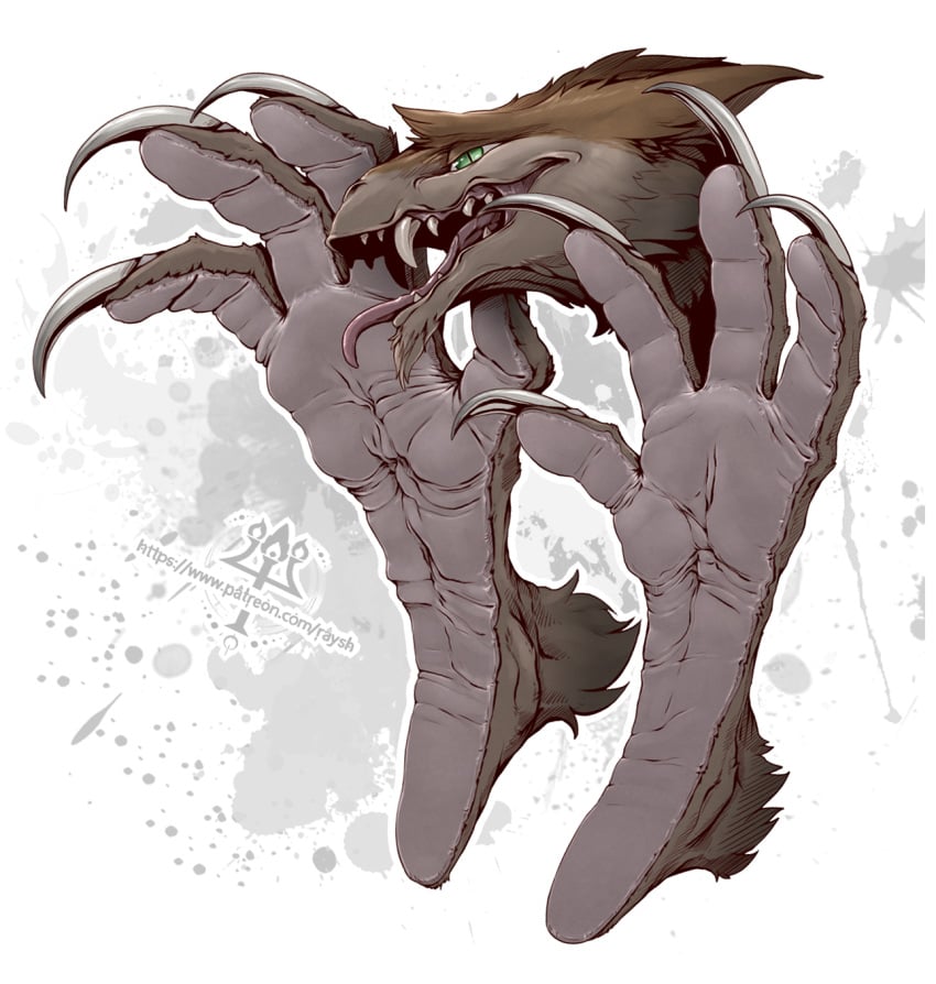 4_toes anthro barefoot big_feet claws feet foot_fetish foot_focus gargoyle gigren_(artist) hi_res kredri long_feet male sergal soles toes tongue tongue_out worship