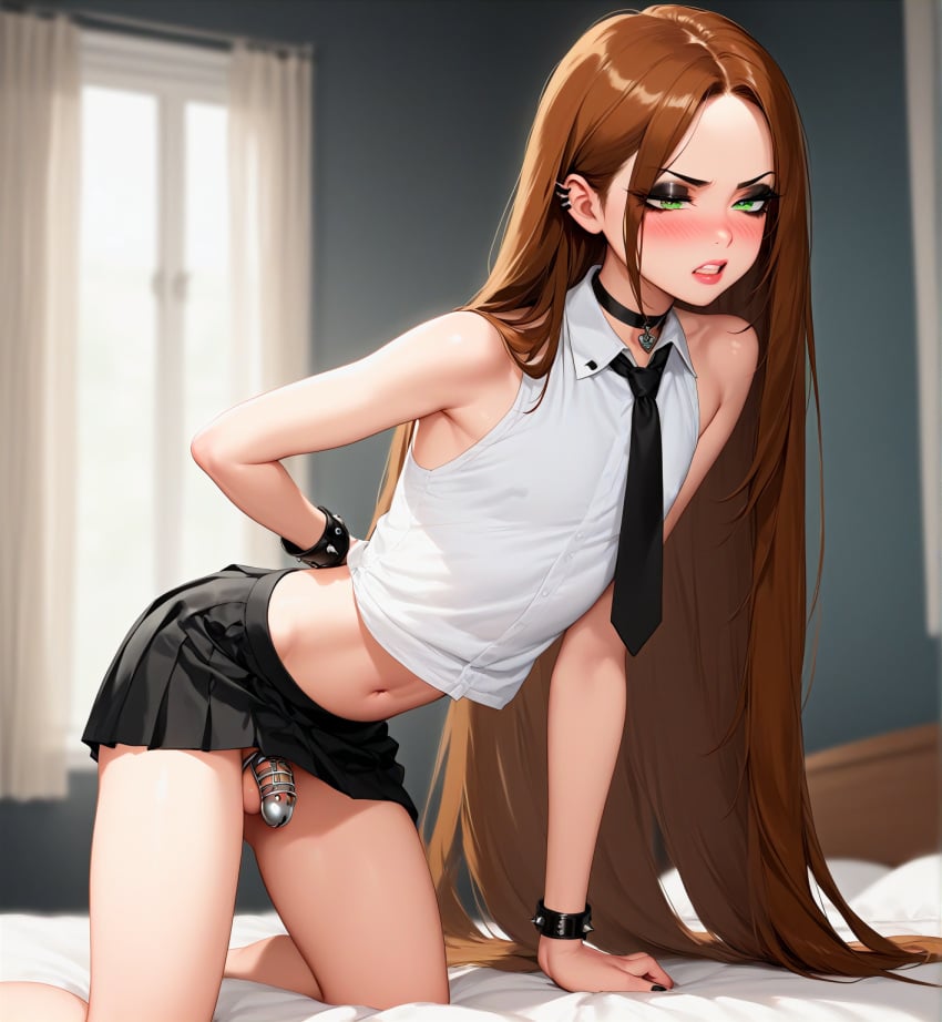 ai_generated april_(femboy) avril_lavigne_(cosplay) femboy feminization forced_feminization not_psycho otoko_no_ko otokonoko sissification sissy