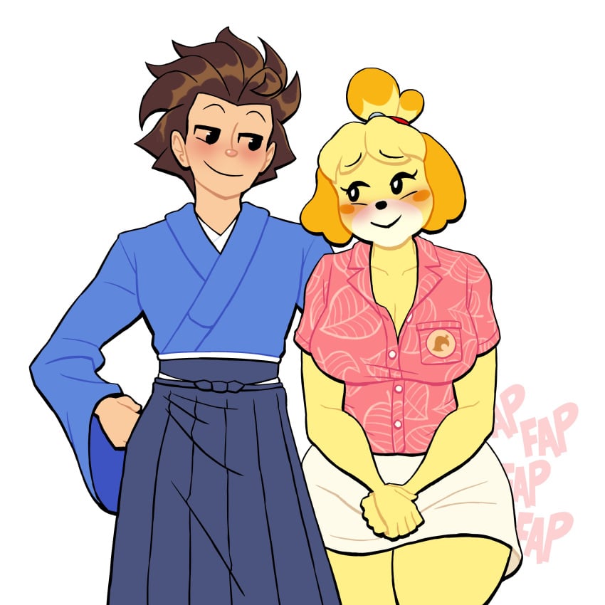 animal_crossing anthro blush fingering isabelle_(animal_crossing) lovetopullmicke