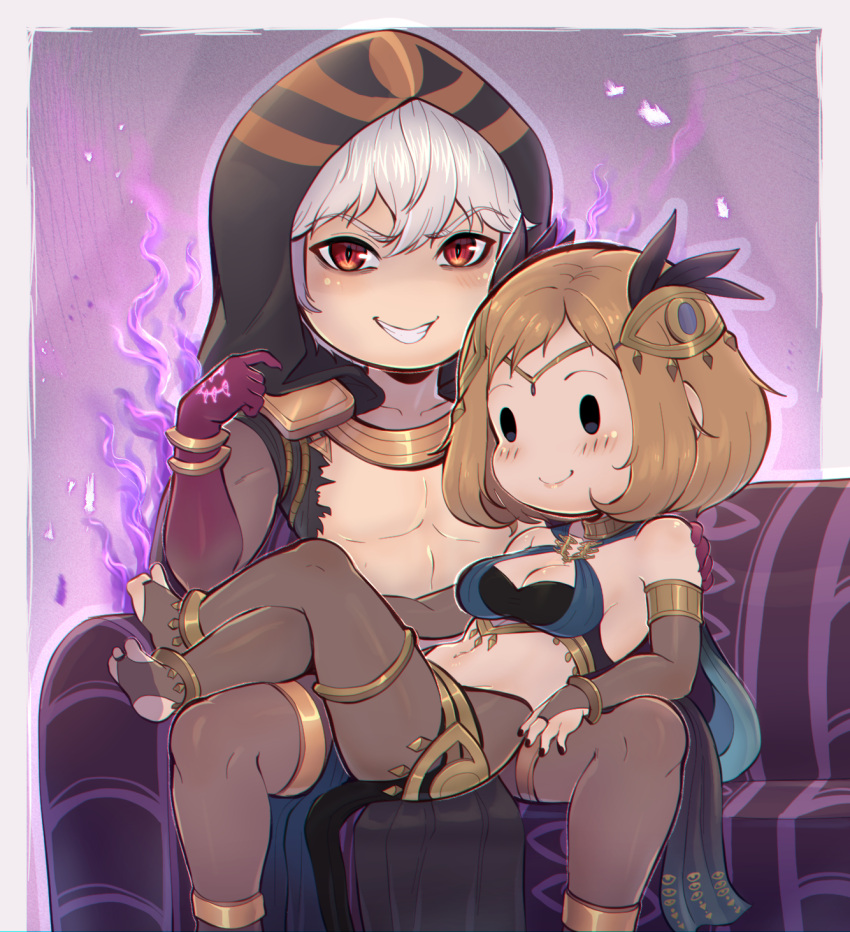 1boy 1girls alternate_costume brand_of_the_defile breasts chibi cleavage cosplay dancer dorothea_arnault_(cosplay) evomanaphy eyes_of_grima female fire_emblem fire_emblem_awakening fire_emblem_heroes grima_(fire_emblem) male medium_breasts mob_face muscular muscular_male nintendo pantyhose plegian raphael_kirsten_(cosplay) robin_(fire_emblem) robin_(fire_emblem)_(male)