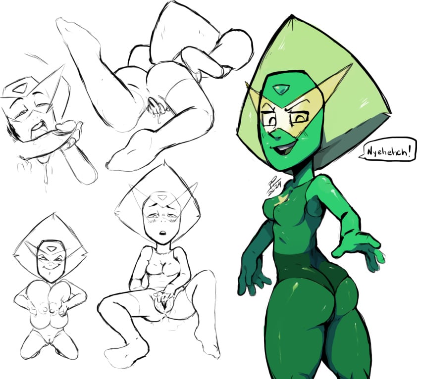 1girls ass breasts cartoon_network gem_(species) masturbating masturbation peridot_(steven_universe) protopulsar pussy steven_universe