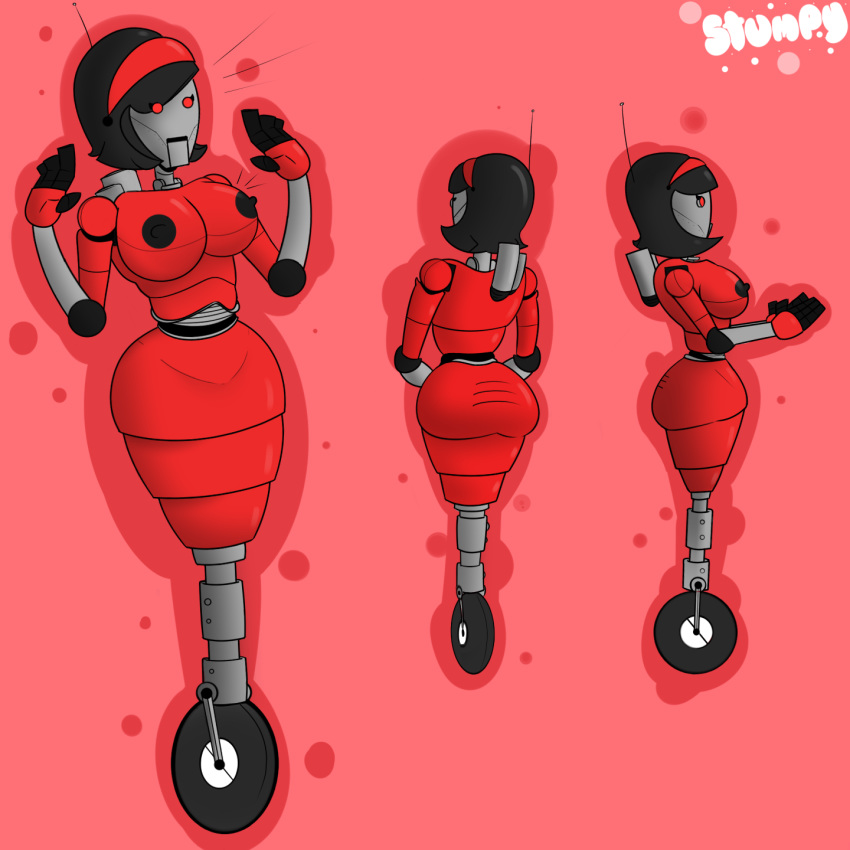 1girls ass big_ass big_breasts breasts female robot robotization scout's_mother scout's_mother_robot simple_background solo stumpy team_fortress team_fortress_2