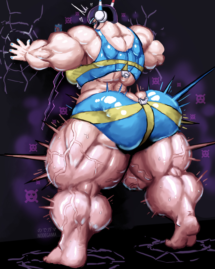 1girls ass back bare_legs bare_shoulders barefoot big_ass big_muscles big_thighs calves elesa_(pokemon) feet female female_only hyper hyper_muscles looking_back muscle_growth muscles muscular muscular_ass muscular_back muscular_female muscular_legs muscular_thighs nodegama pokemon swimwear veins veiny_muscles