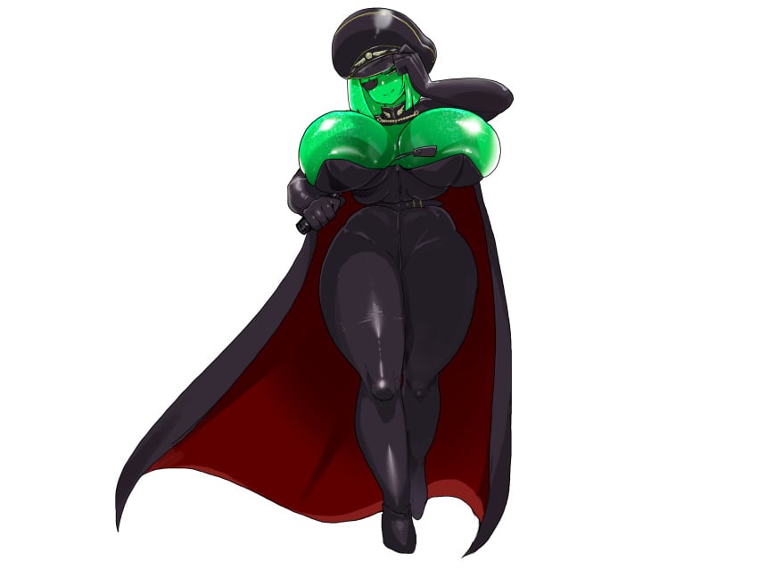 breasts_bigger_than_head cape dominant dominant_female female huge_breasts setouchi slime slime_girl