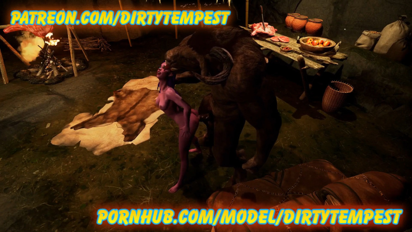 anal anal_sex big_penis dirtytempest elf_ears elf_female furry horse_penis horseballs horsecock minotaur monster monster_cock night_elf penis purple_skin tauren video_games warcraft world_of_warcraft