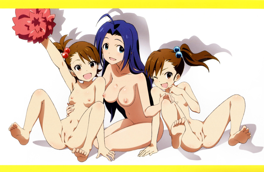 futami_ami futami_mami idolmaster miura_azusa nude tagme twins