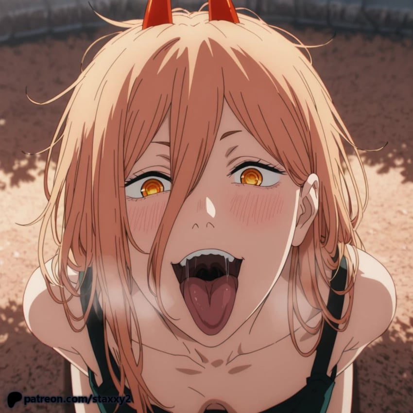 1boy 1boy1girl 1girls ahe_gao ai_generated anime_girl blonde_hair blush breasts close-up cum detailed_eyes eyes fangs feet_soles female fingering from_above heart heart-shaped_pupils horns large_breasts long_hair masturbation nipples nipples_visible_pussy_focus one one_leg_up open_mouth pleasure_face power_(chainsaw_man) pussy pussy_juice red_eyes rolled_eyes sex sharp_teeth sitting solo solo_focus spread_legs spread_pussy staxxy staxxy2 sweat tongue_out uncensored upper_body