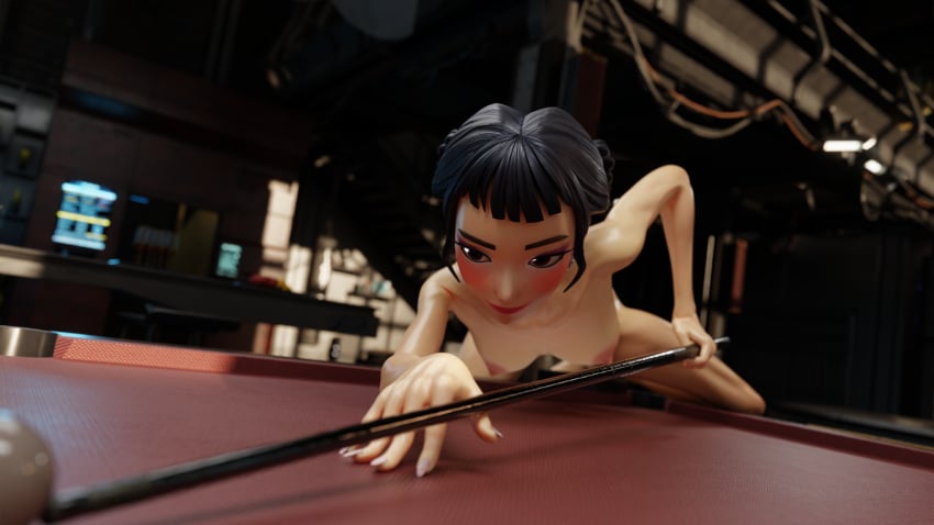 3d 3d_(artwork) 3d_model 3d_render anime anime_style asian_female ass bangs big_ass big_breasts billiards black_hair blender blender_(software) blush body_focus boobs breasts cg cleavage curvy curvy_body cyberpunk detailed_lighting dramatic_lighting feet female female_focus female_only foot_focus from_below glossy_skin hands_on_table highres indoors kpop kpop_demon_hunters long_hair looking_at_viewer low_angle mature mature_female nightclub nsfw nude nude_female oiled_skin perspective ponytail pool raytracing render seductive sexy sexy_pose shiny_skin soft_lighting solo stylized stylized_body table teasing thick_thighs thighs waifu wet_skin zoey_(kpop_demon_hunters)