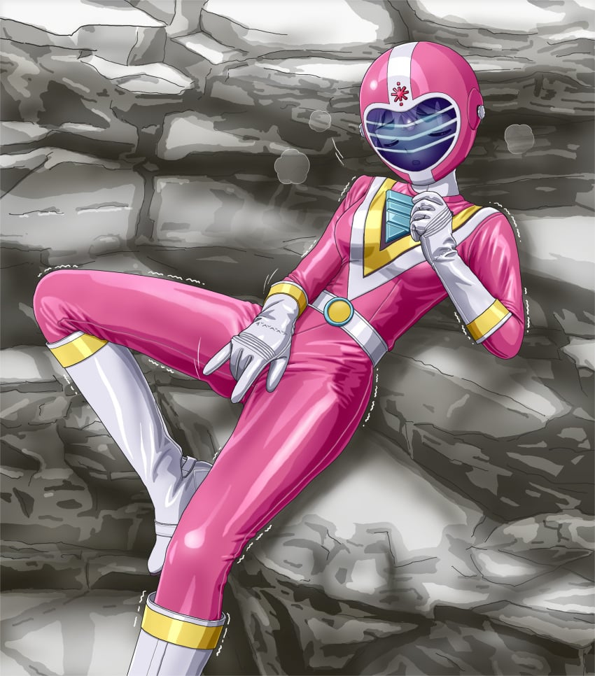 1girls 2020 2020s 5_fingers alternate_version_at_source alternate_version_available bodysuit breath chikyu_sentai_fiveman closed_eyes clothed_masturbation clothing eyebrows female female_only five_pink fiveman full_body_suit fully_clothed fully_covered gloves helmet hoshikawa_kazumi human human_only jpeg kazumi_hoshikawa looking_pleasured masturbation masturbation_through_clothing open_mouth page_5 pink_bodysuit pink_clothing pink_helmet pink_ranger power_rangers shiny_clothing sitting sitting_on_rock solo super_sentai sweat sweatdrop sweating toei_company tokusatsu trembling verdun_(berudan)