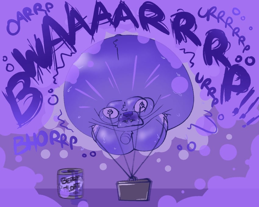 balloon belly_inflation big_ass blimp blueberry blueberry_inflation blushing body_inflation bubble_butt burp burp_cloud burping cat full_body_inflation furry gas_cloud gassy huge_ass inflation male tied_down woompwoop