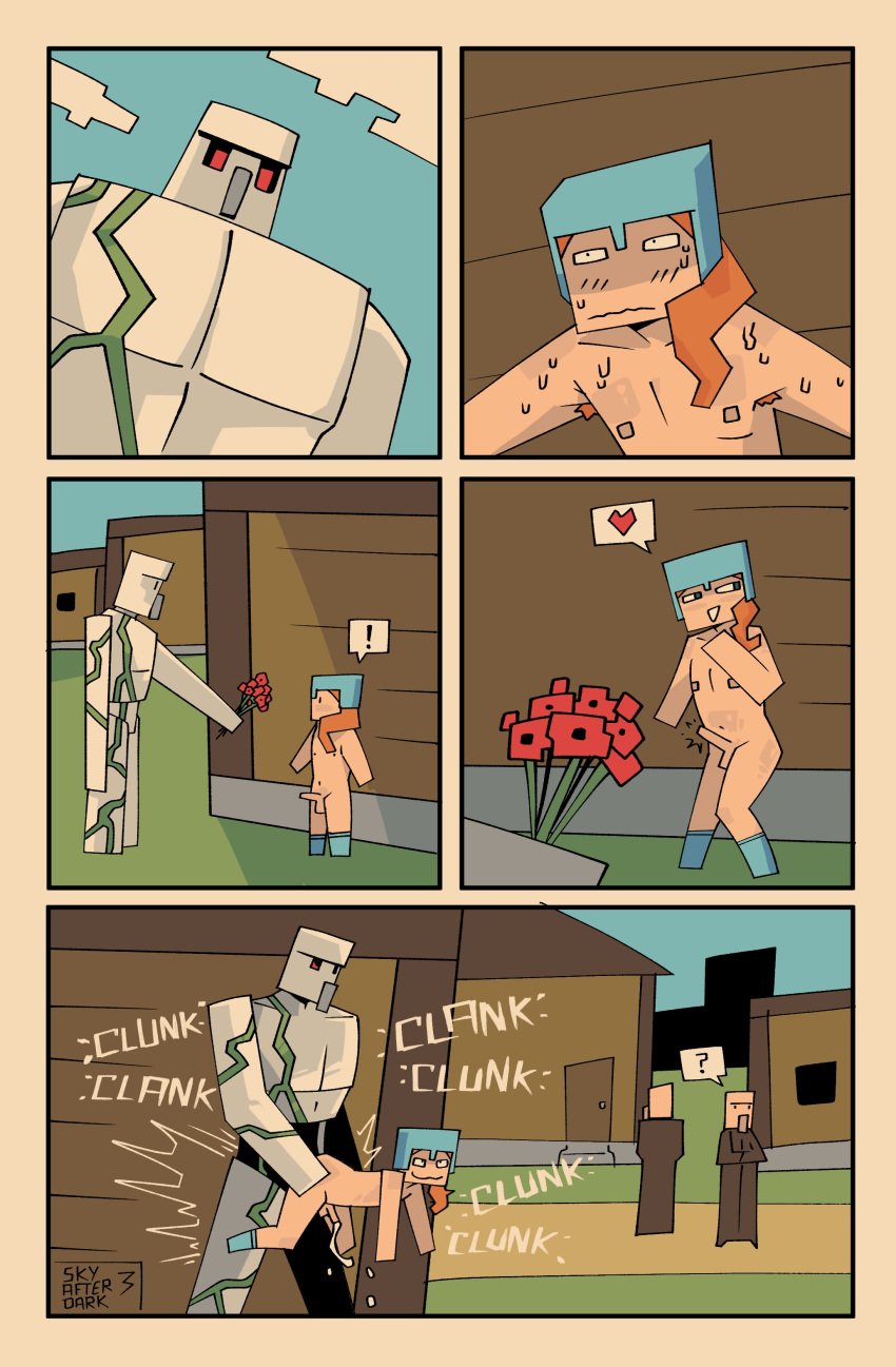 ! 1boy 1futa 2024 ? alex_(minecraft) anal anal_orgasm anal_sex areolae armpit_hair armpits ass balls comic cum cum_from_penetrated cum_while_penetrated cumshot ejaculation erect_nipples erection flat_chest flower functionally_nude functionally_nude_male futanari futanari_penetrated ginger hands-free handsfree_ejaculation helmet hi_res human humanoid humanoid_penis iron_golem_(minecraft) larger_male light-skinned_futanari light_skin male male/futa male_on_futa male_penetrating minecraft nipples nude nude_male onomatopoeia orange_hair orgasm outdoors outside penetration penis red_eyes sex skyafterdark spoken_heart sweat