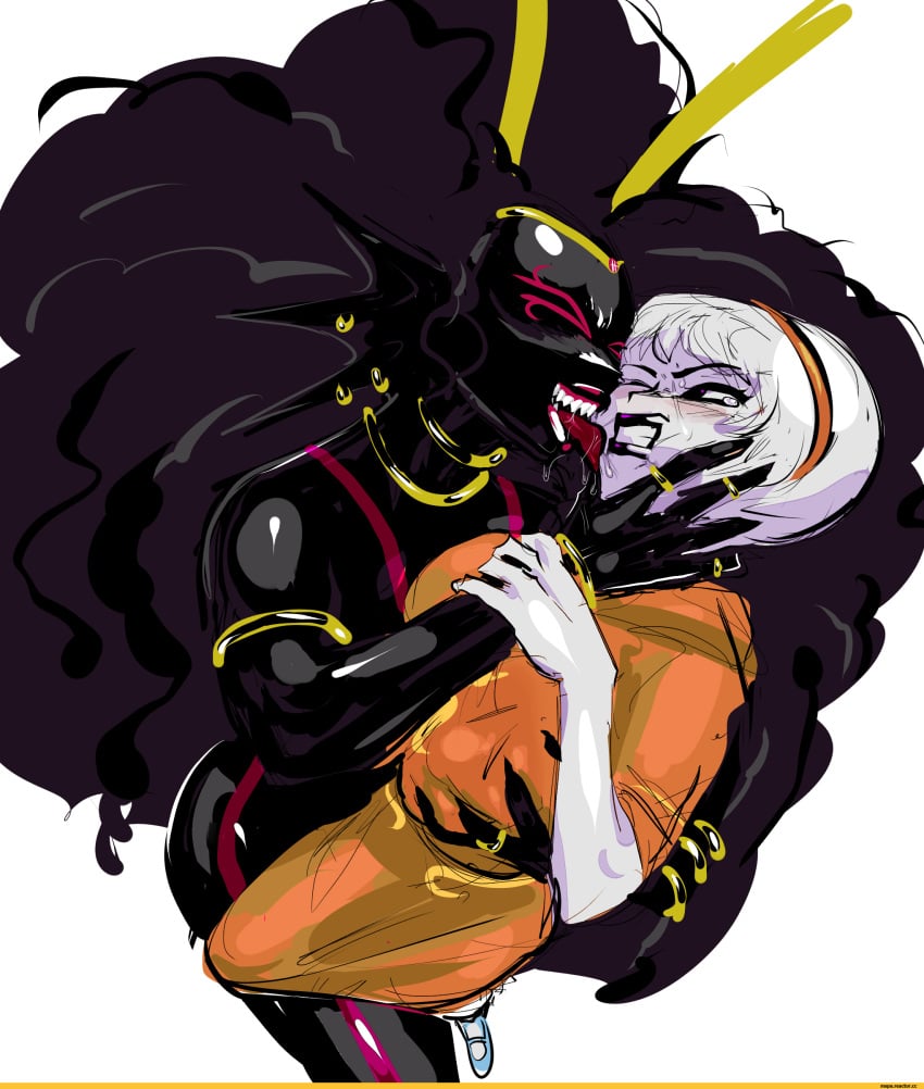 2girls alien alien_humanoid blonde_hair blonde_hair_female braid braided_hair braids clothed clothed_female colored colored_skin consent dominus_ignis dubconsensual fcolor female female_focus female_only homestuck homestuck_troll horn horns humanoid humanoid_alien kissing lysanthum meenah_peixes multiple_girls princess rose_lalonde royal royalty short_hair short_hair_female the_condesce troll yuri