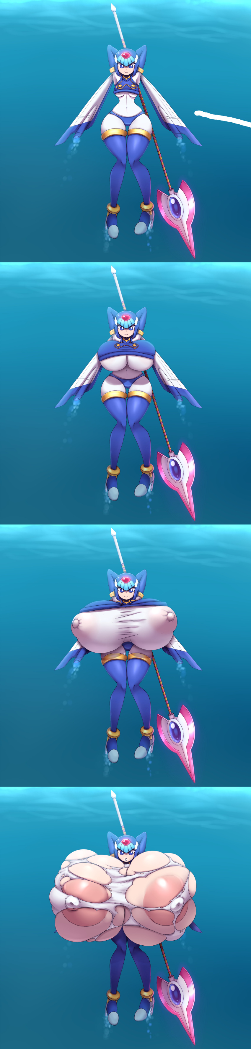 1girls android breast_expansion breasts fairy_leviathan mega_man mega_man_zero metachoke nipples robot sequence