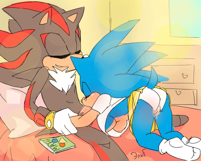 animated blush breasts exposed_torso fellatio female footwear genderswap handwear hedgehog humanoid krazyelf male mammal oral penetration penis red_eyes sex shadow_the_hedgehog sonic_(series) sonic_the_hedgehog sonique_the_hedgehog sucking