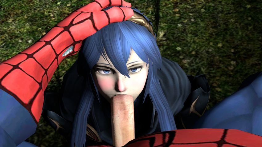 3d cowman crossover eastern_and_western_character fellatio female fire_emblem fire_emblem_awakening human lucina_(fire_emblem) male male_pov marvel oral penis peter_parker pov spider-man spider-man_(series) straight straight_hair