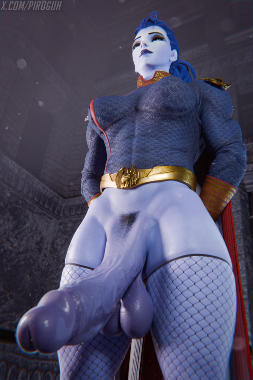 1futa 2:3 3d 3d_render ahegao balls big_breasts big_penis blue_bodysuit blue_hair blue_skin bodysuit breasts cape cosplay detailed_penis erect_penis eyeliner eyeshadow fishnet_stockings fishnets from_below futa futa_only futanari glossy_skin gold_belt homelander homelander_(cosplay) huge_cock huge_penis indoors large_breasts large_penis lipstick long_hair low_angle_view makeup muscular muscular_futanari nyl_widowmaker open_mouth overwatch overwatch_2 penis penis_focus piroguh ponytail purple_skin red_cape shiny_skin solo standing sweat sweat_drops testicles the_boys thighhighs throbbing_penis tight_bodysuit torn_clothes veins veiny_penis wide_hips widowmaker