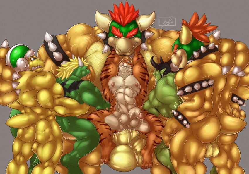 6boys abs anal anal_sex animal_genitalia anthro armlet armor armpits army ass balls beak belly biceps big_balls big_penis black_hair blonde_hair blue_eyes body_hair bondage bottomless bowser bowser_jr. bracelet chest_hair claws clenched_teeth clothed clothing collar cum cum_inside danandnite dragon erection father gangbang gay gay_sex green_eyes grin grope group group_sex hair hammer_bros. hand_on_chest hand_on_head hand_on_shoulder headgear helmet hi_res huge_cock humanoid_penis jewelry koopa licking male mario_(series) markings muscular muscular_male nintendo nipples nude orgasm parent pecs penetration penis red_eyes red_hair reptile scalie sex simple_background size_difference smaller_male smile son spiked_armlet spiked_bracelet spiked_collar standing symbol teeth thick_penis tongue tongue_out topless turtle vein veiny_penis video_games yaoi